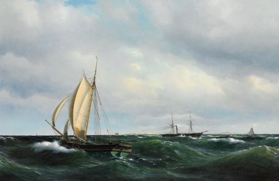 Vilhelm Melbye - Stormachtige namiddag in Skagerak door Vilhelm Melbye